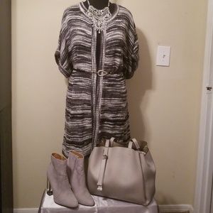 DKNYC Long Cardigan Black & White  Size L